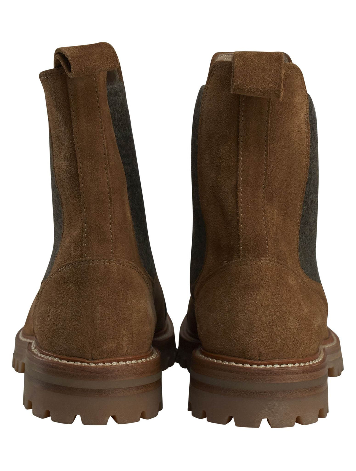 Kiton Brown Leather Suede Boots