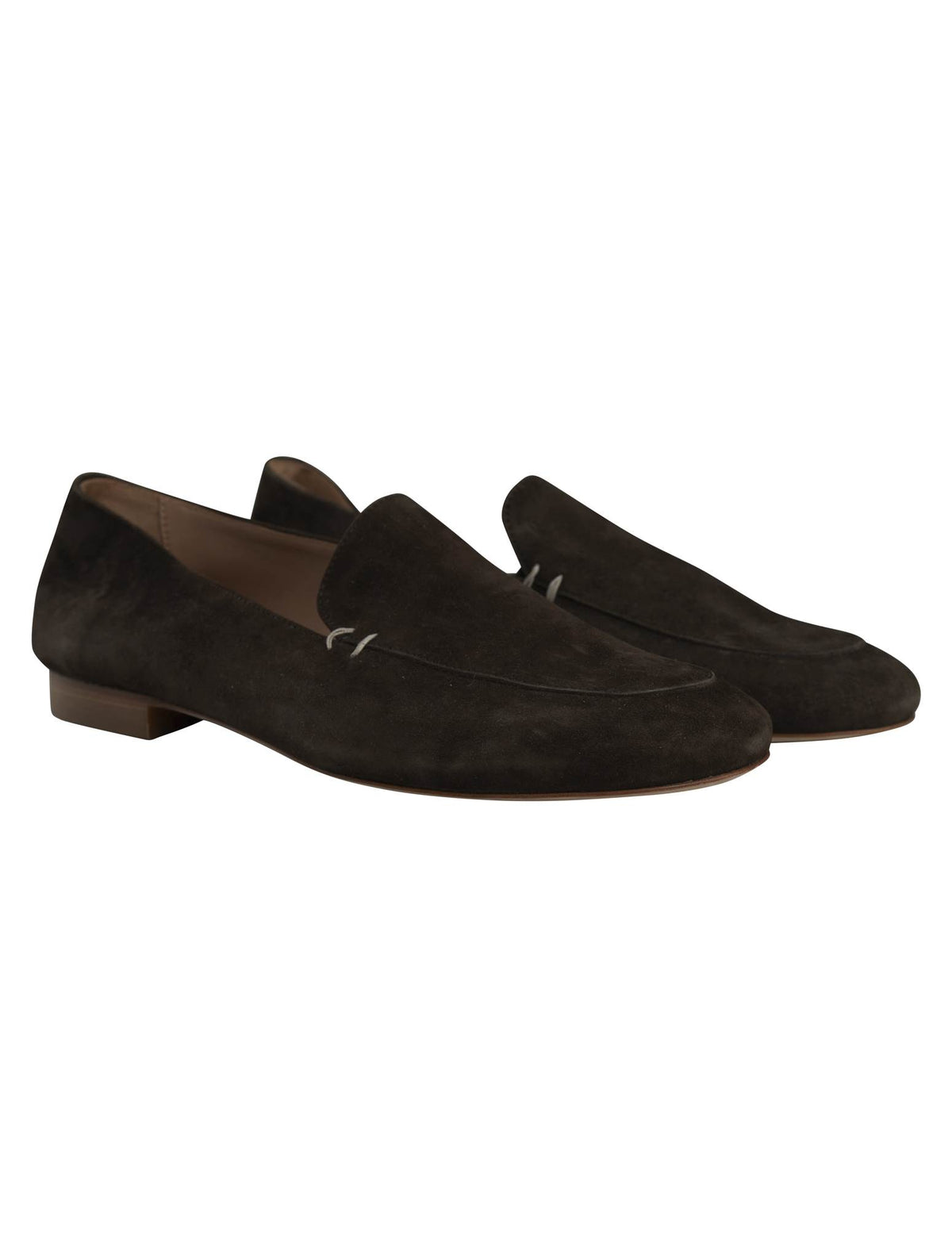 Kiton Brown Leather Suede Loafers