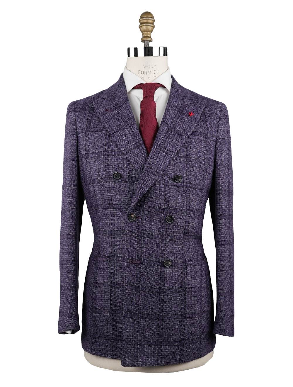 Isaia Violet Wool Cotton Silk Blazer