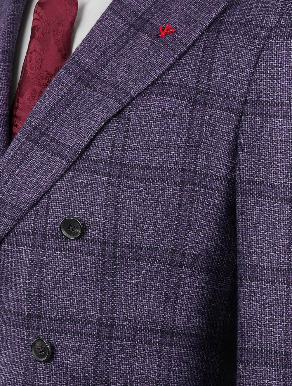 Isaia Violet Wool Cotton Silk Blazer