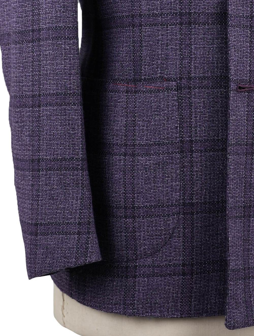 Isaia Violet Wool Cotton Silk Blazer