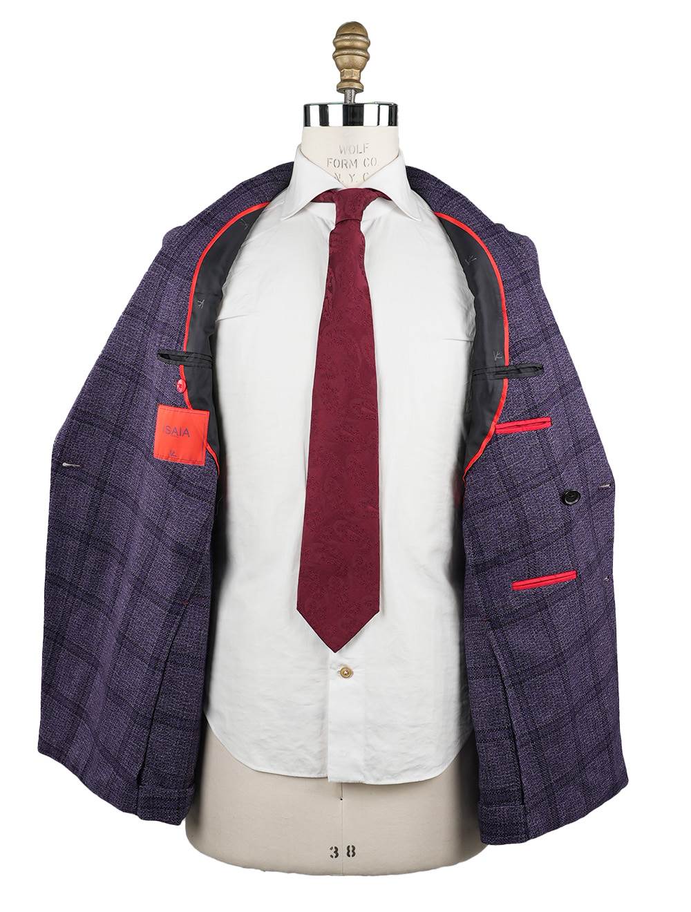 Isaia Violet Wool Cotton Silk Blazer