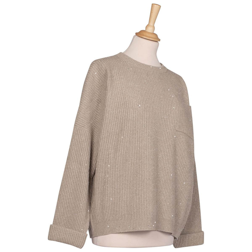 BRUNELLO CUCINELLI Beige Cashmere Wool Sweater