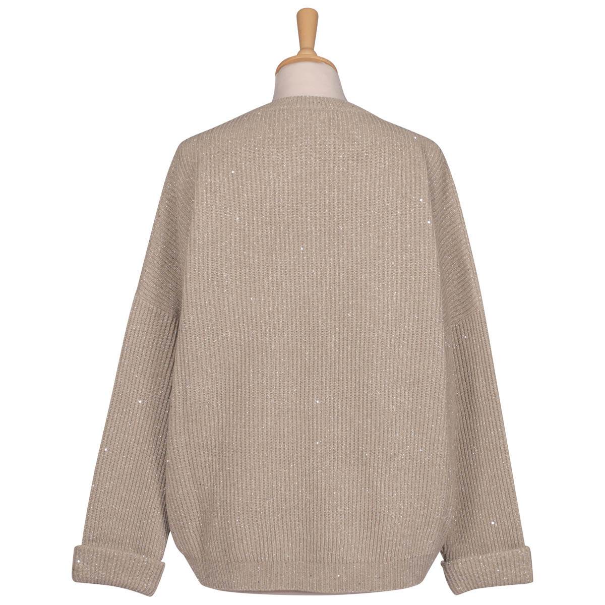 BRUNELLO CUCINELLI Beige Cashmere Wool Sweater
