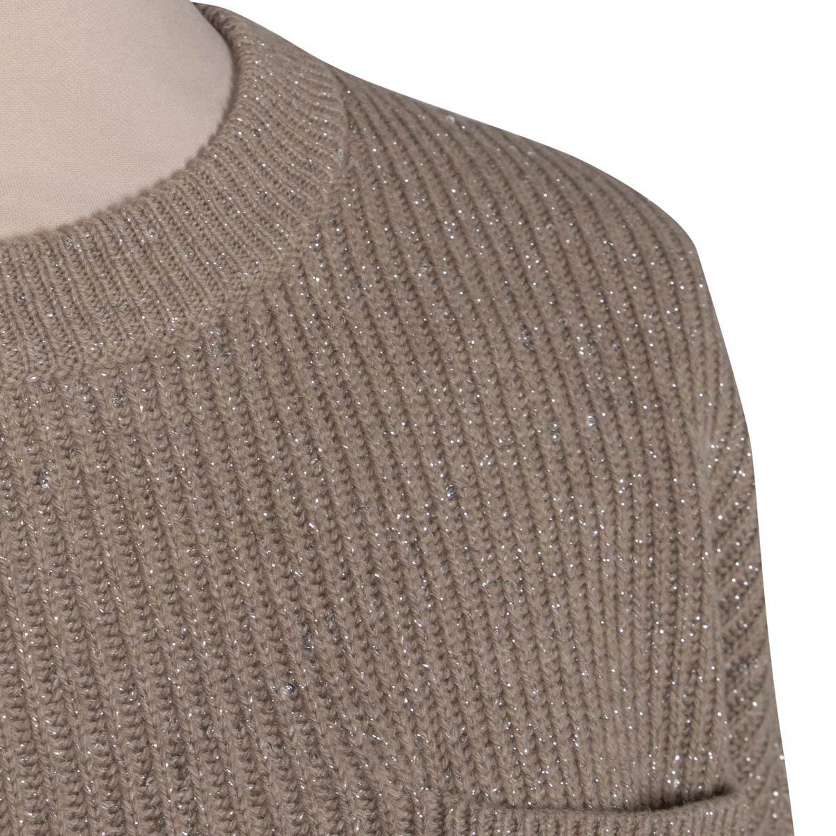 BRUNELLO CUCINELLI Beige Cashmere Wool Sweater