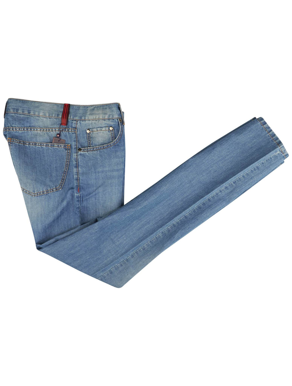 Isaia Blue Cotton Linen Jeans