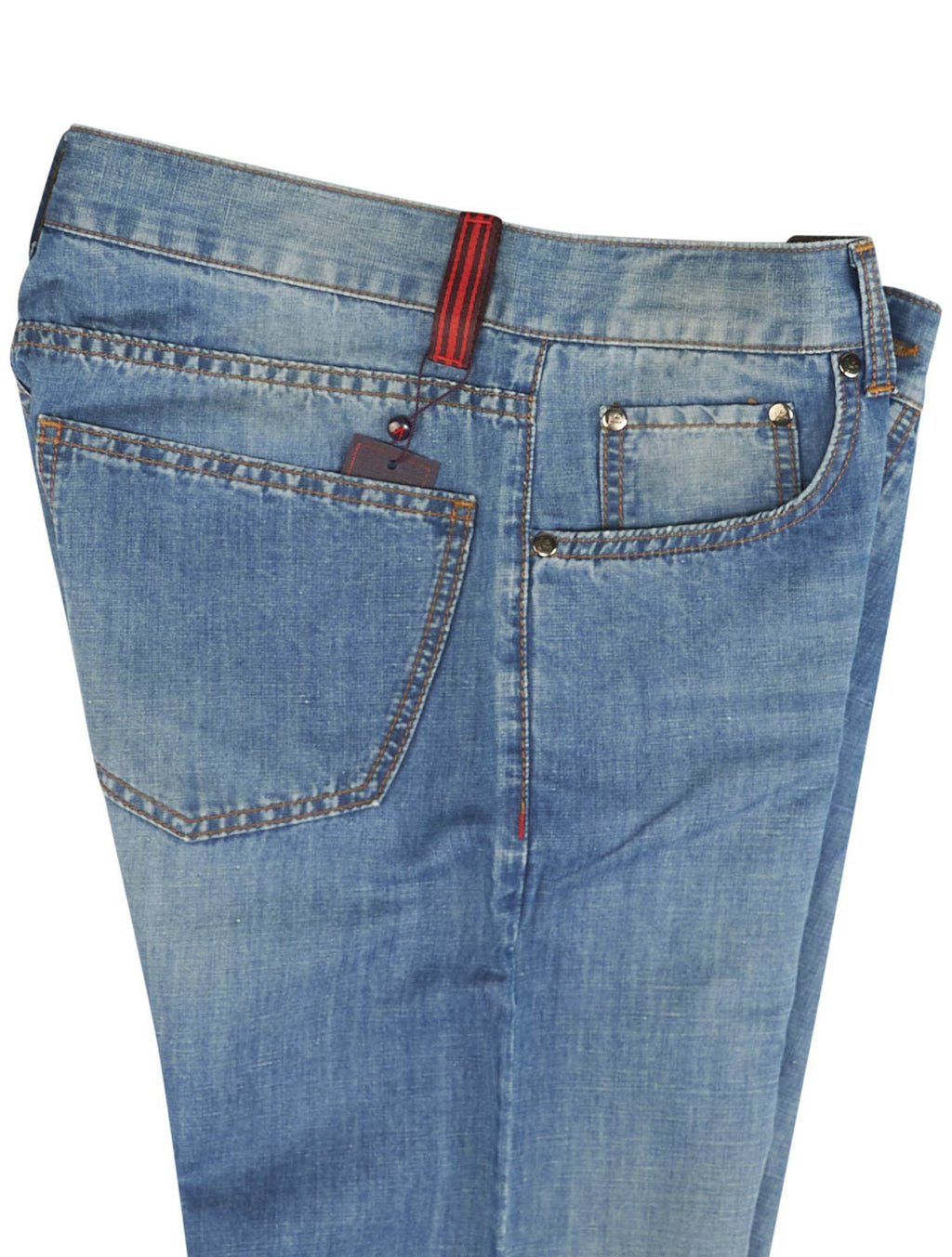 Isaia Blue Cotton Linen Jeans