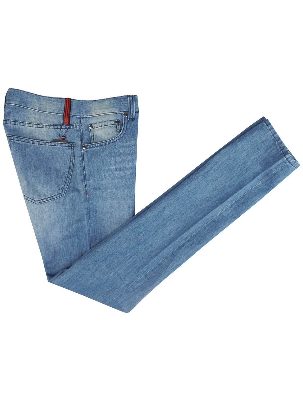 Isaia Blue Cotton Linen Jeans