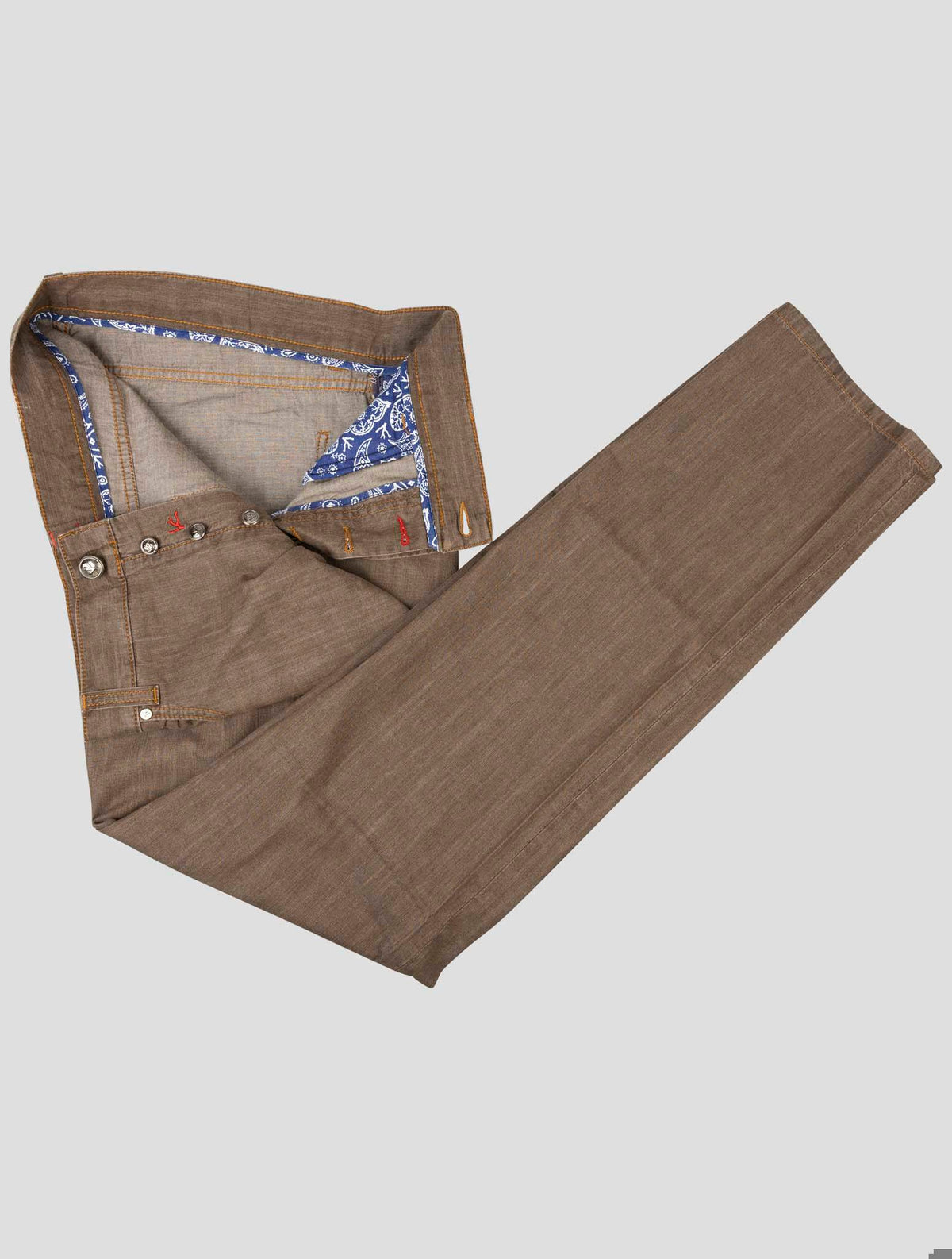 Isaia Brown Cotton Jeans