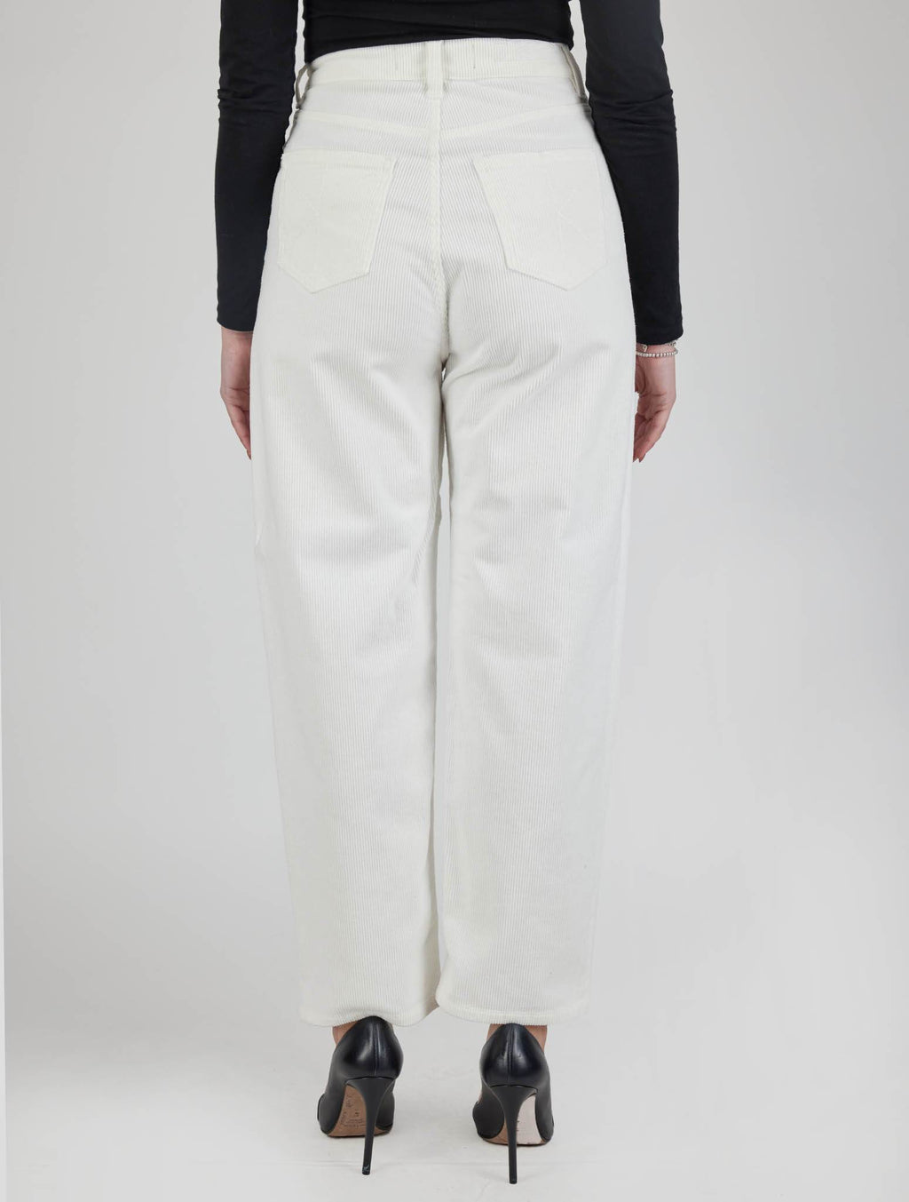 Kiton White Cotton Pu Velvet Jeans