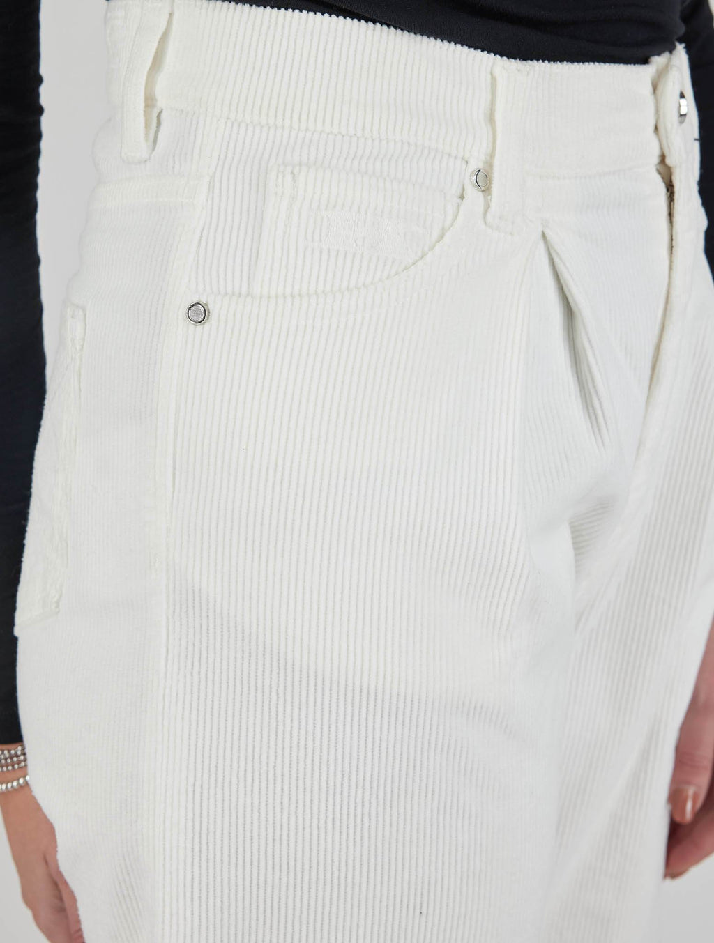 Kiton White Cotton Pu Velvet Jeans