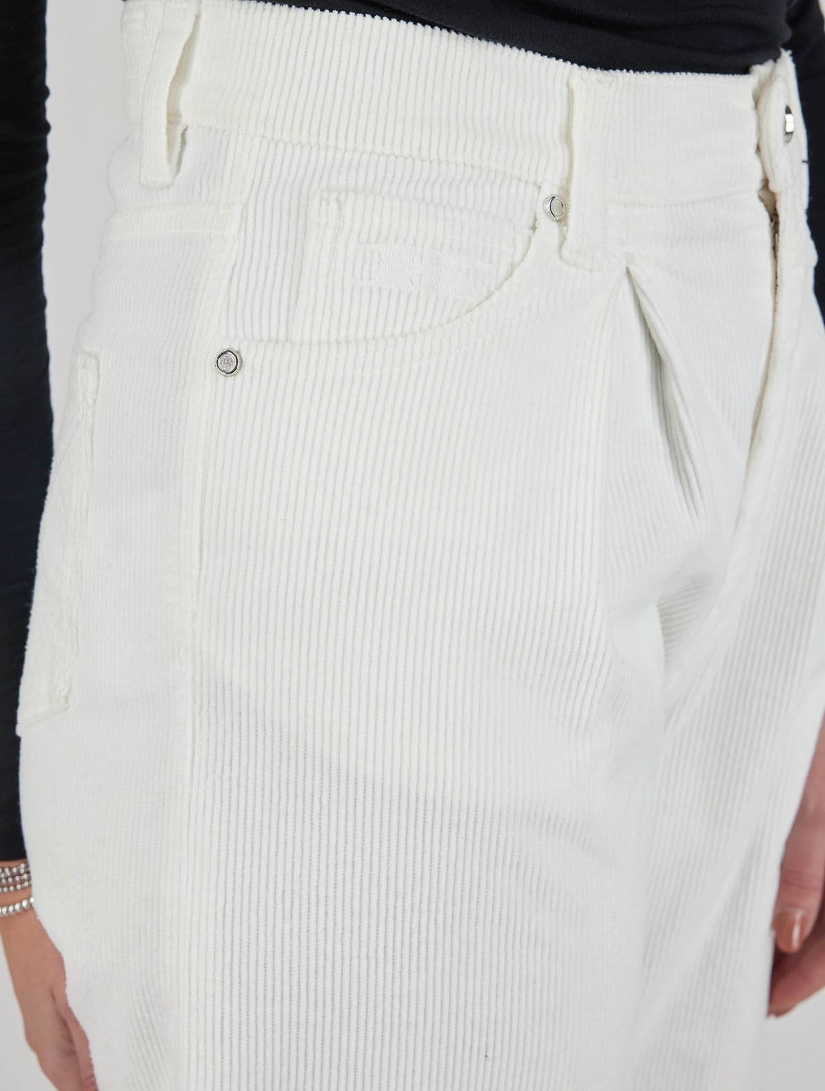 Kiton White Cotton Pu Velvet Jeans