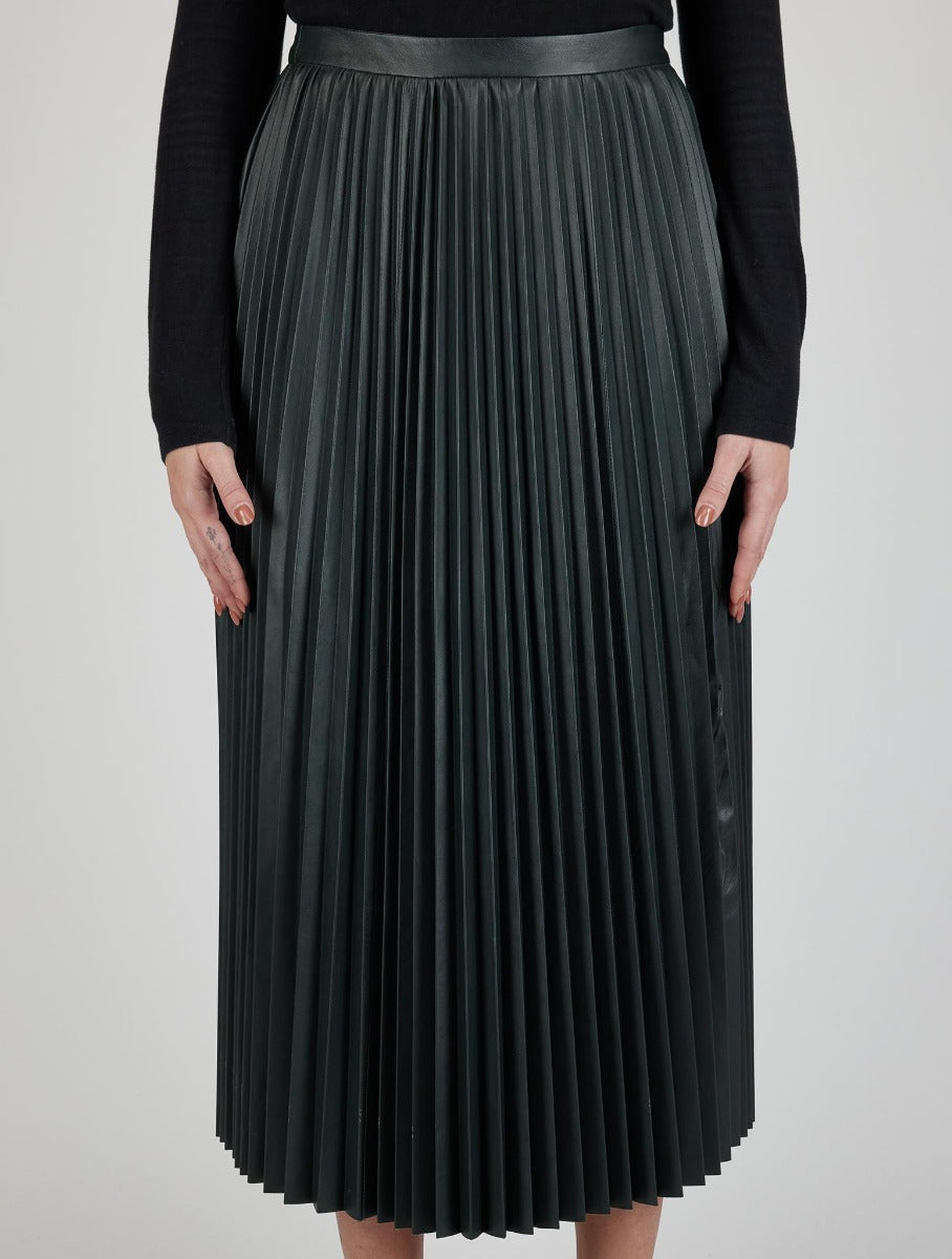Kiton Green Leather Skirt