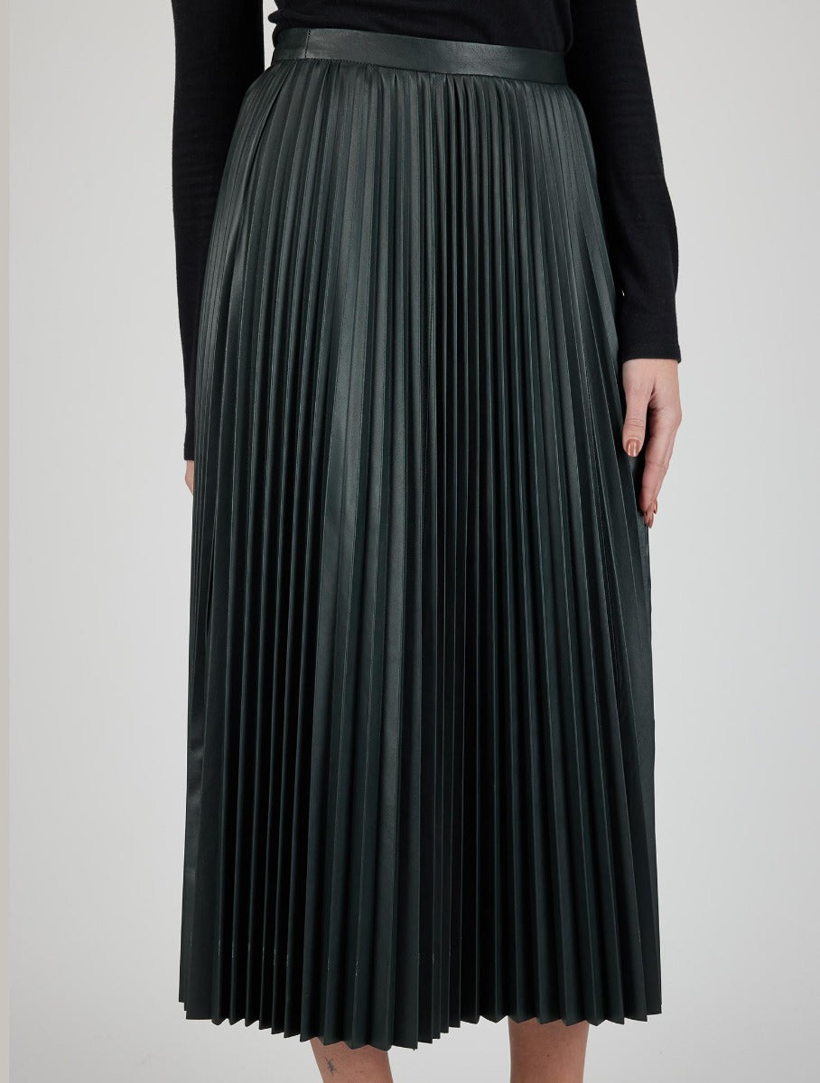 Kiton Green Leather Skirt