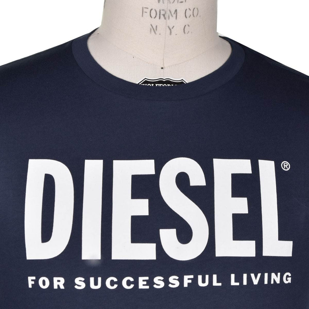 DIESEL Blue Cotton T-shirt T-DIEGO-LOGO