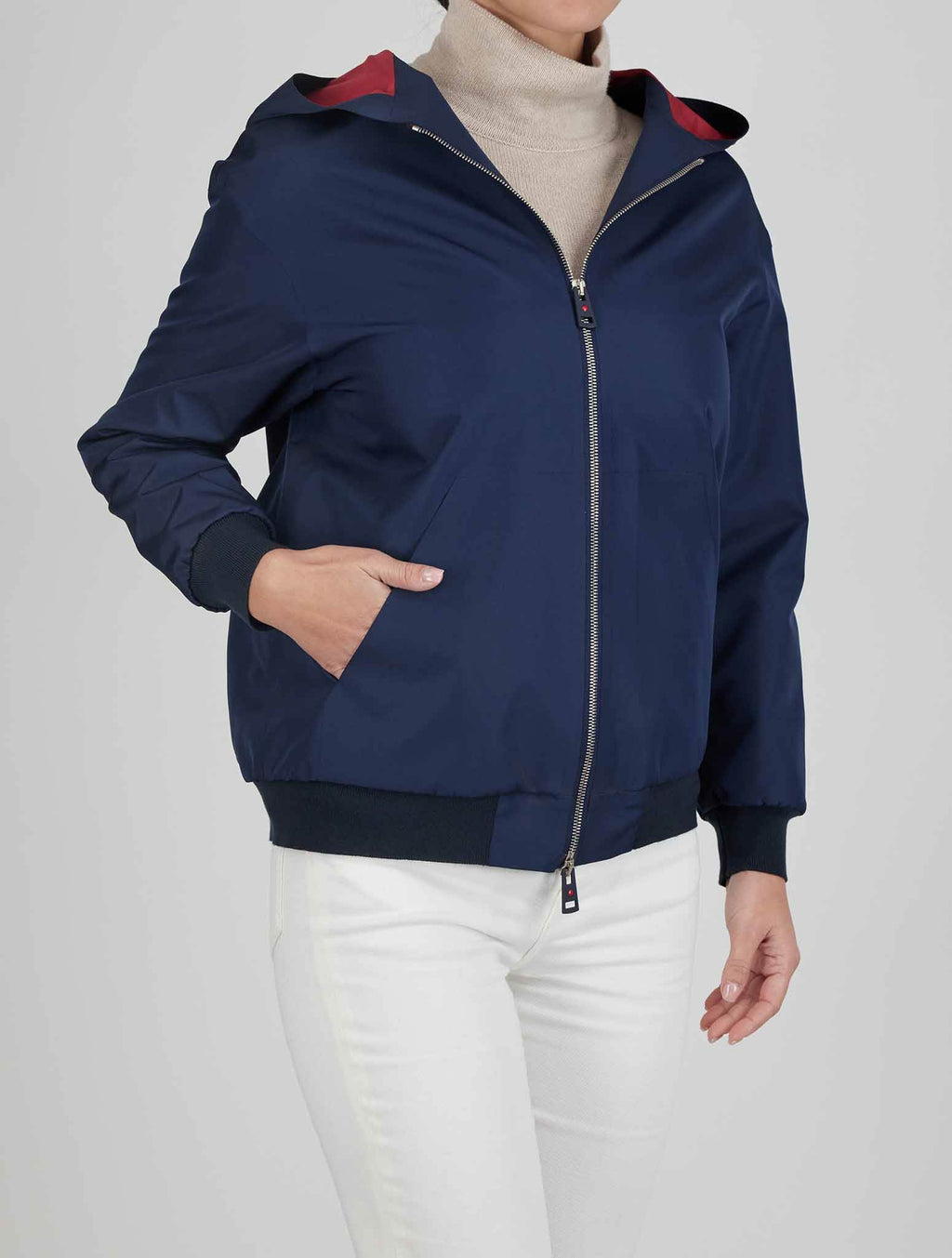 Kiton Kiton Kired Blue Cotton Pu Coat Blue 001