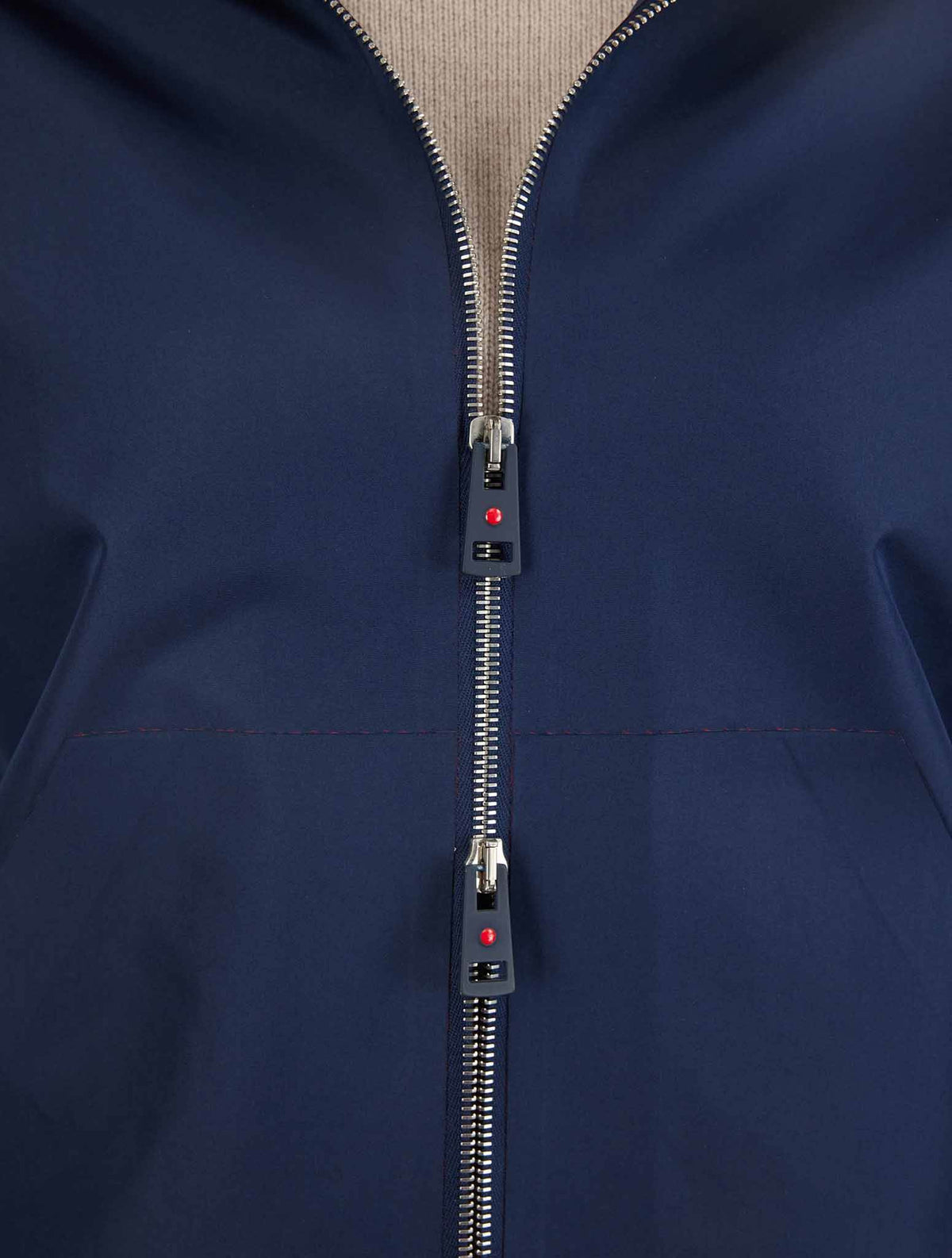 Kiton Kired Blue Cotton Pu Coat
