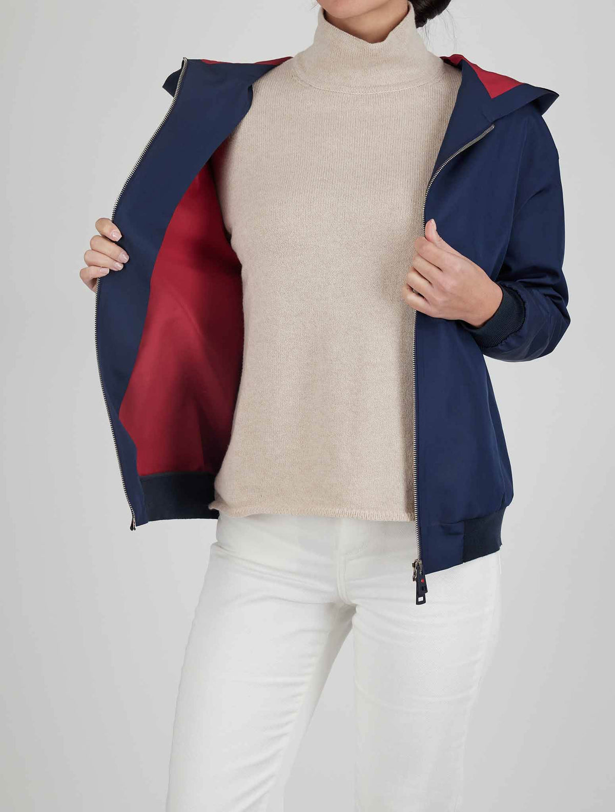 Kiton Kired Blue Cotton Pu Coat