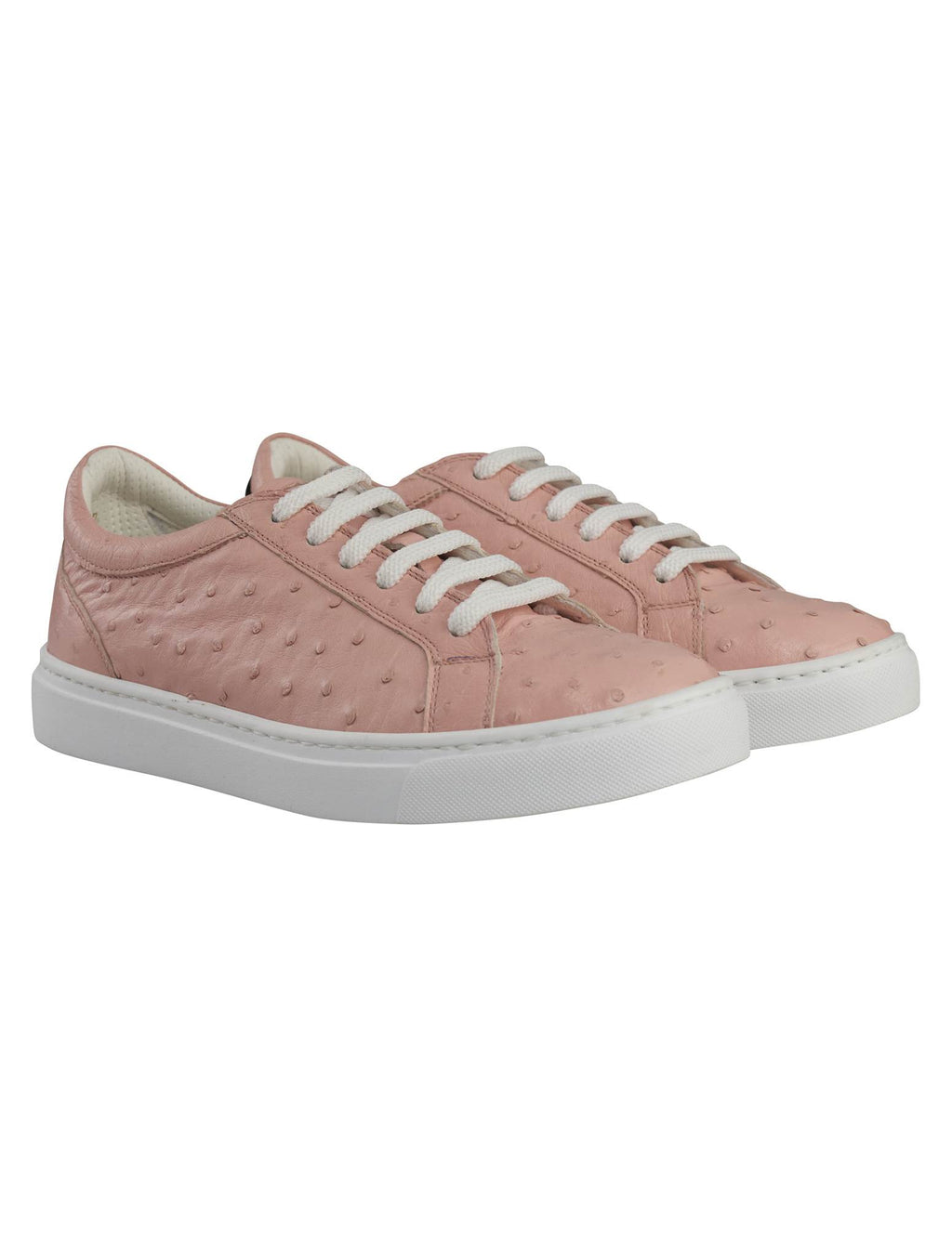 Kiton Pink Leather Ostrich Sneakers