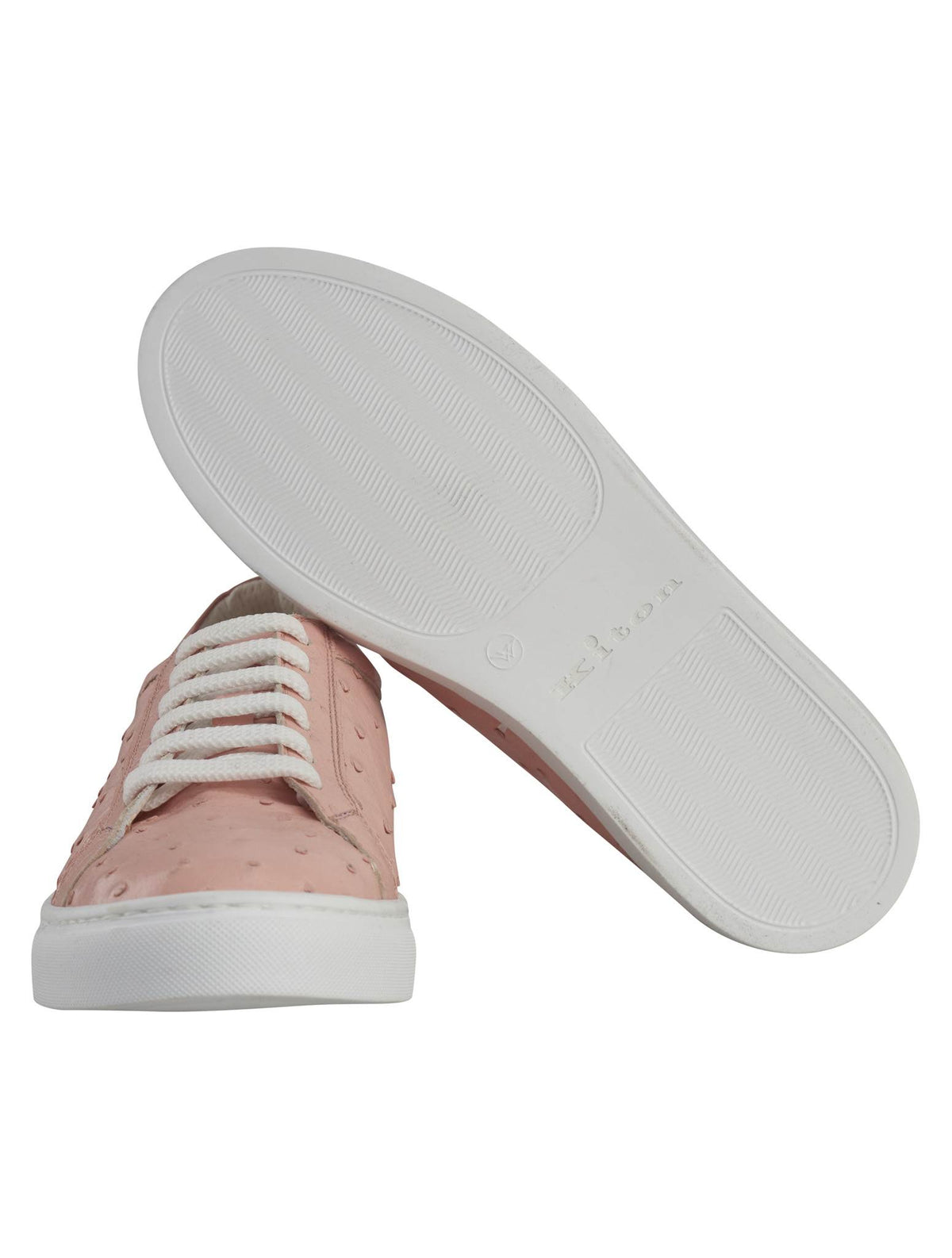 Kiton Pink Leather Ostrich Sneakers