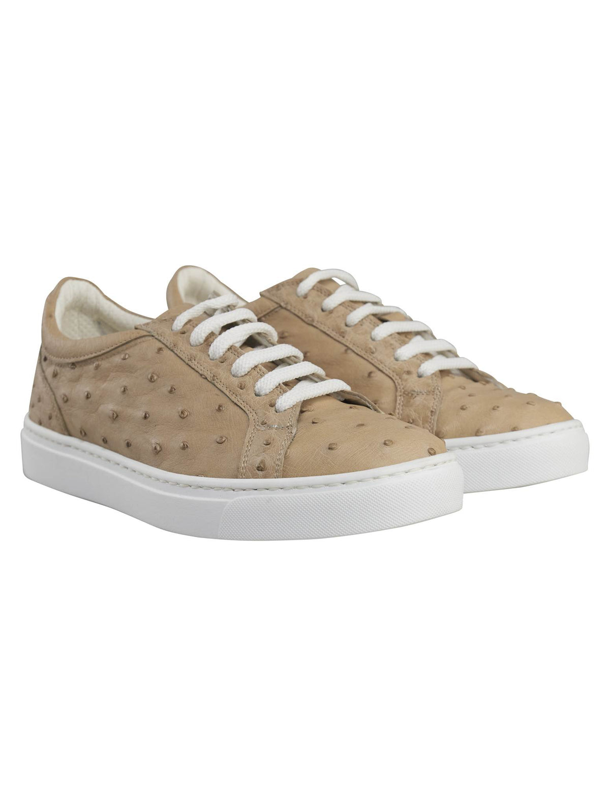 Kiton Kiton Gray Leather Ostrich Sneakers Gray 000