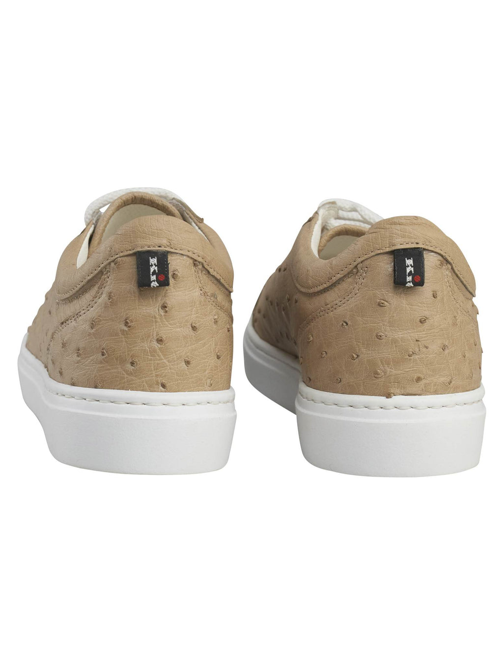 Kiton Gray Leather Ostrich Sneakers