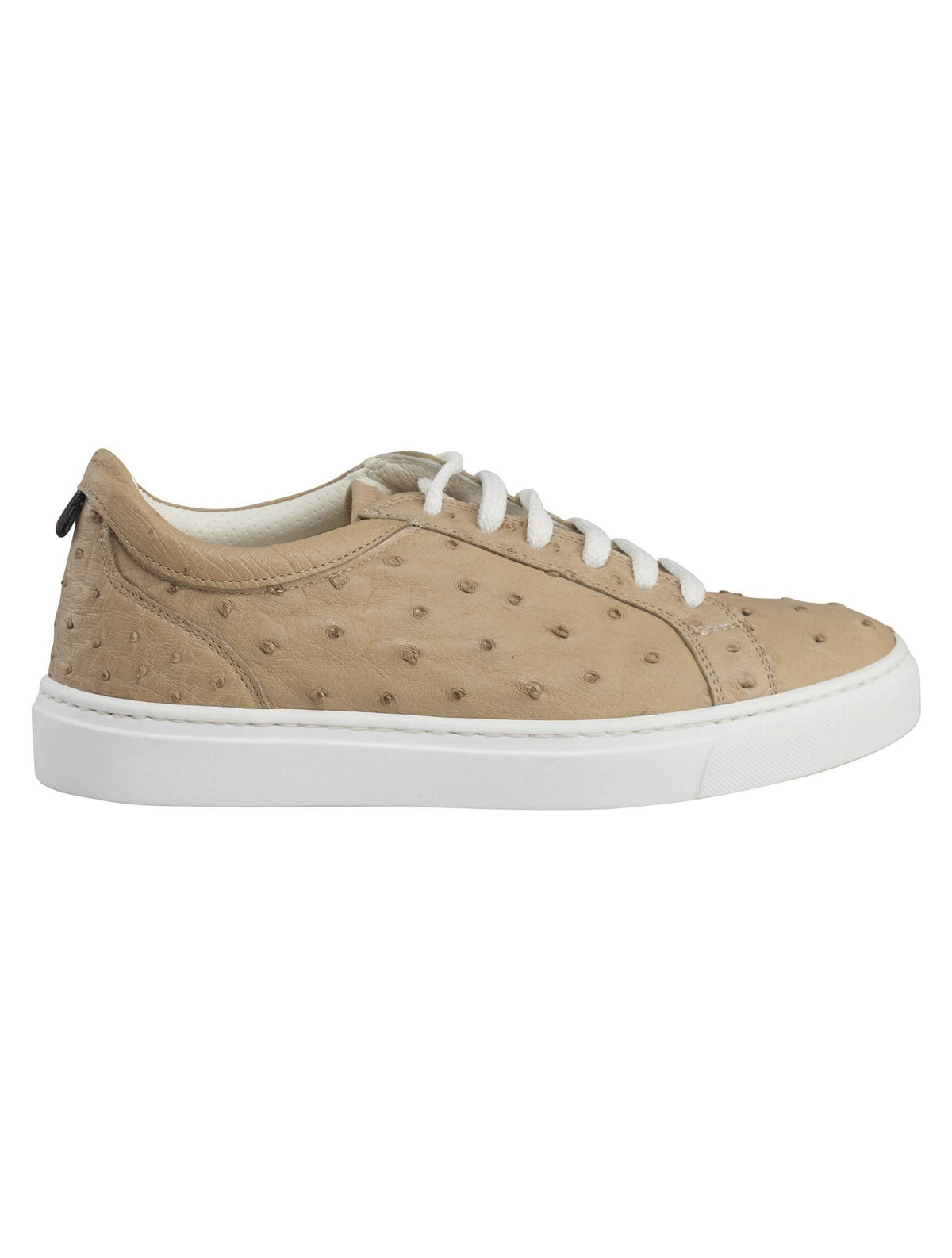 Kiton Gray Leather Ostrich Sneakers