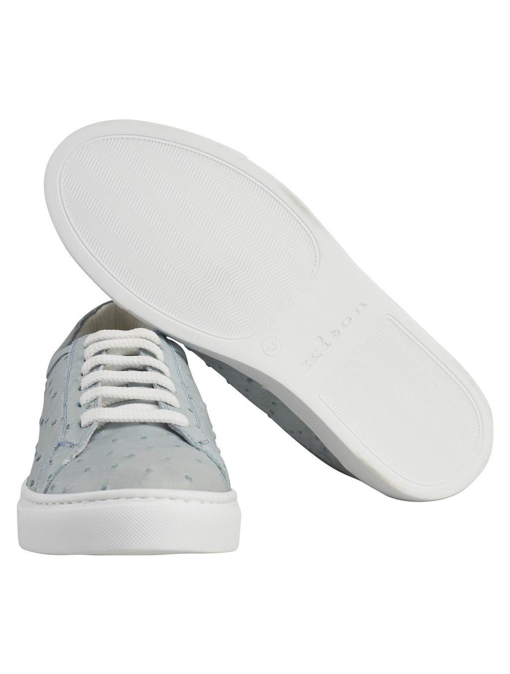 Kiton Green Leather Ostrich Sneakers