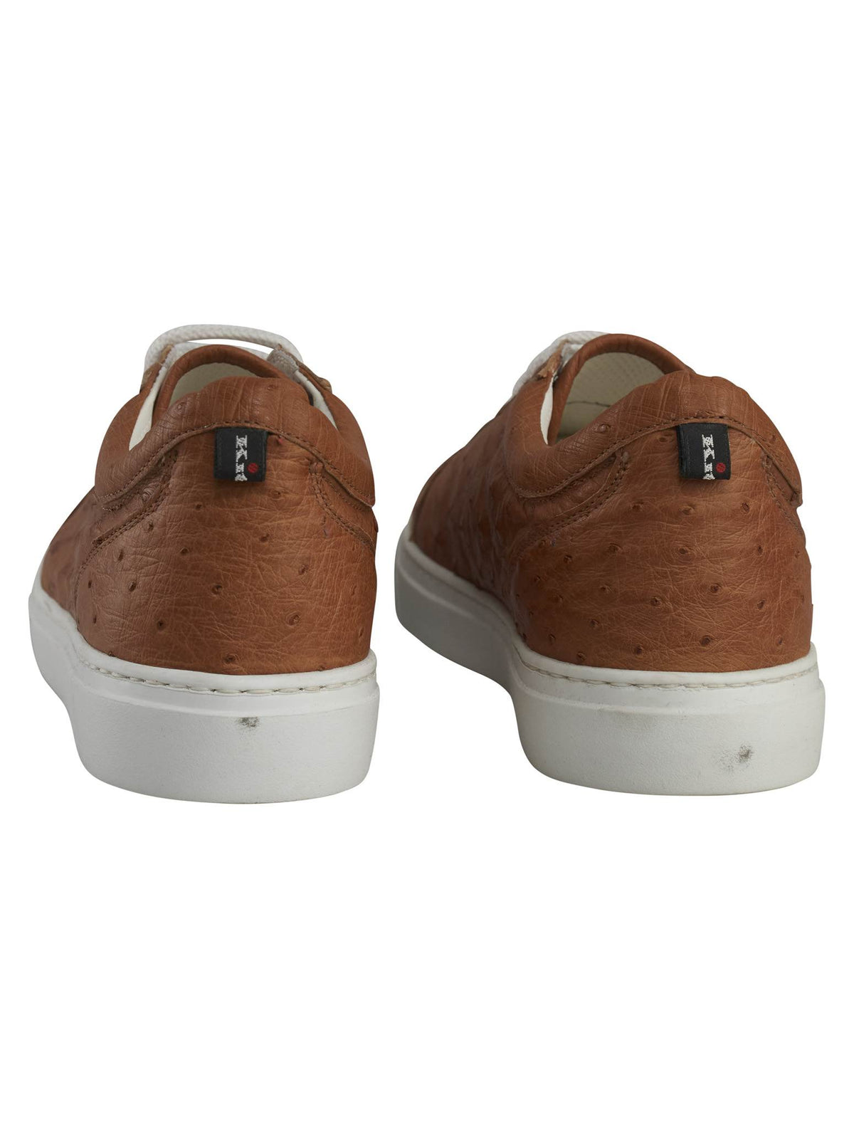 Kiton Brown Leather Ostrich Sneakers