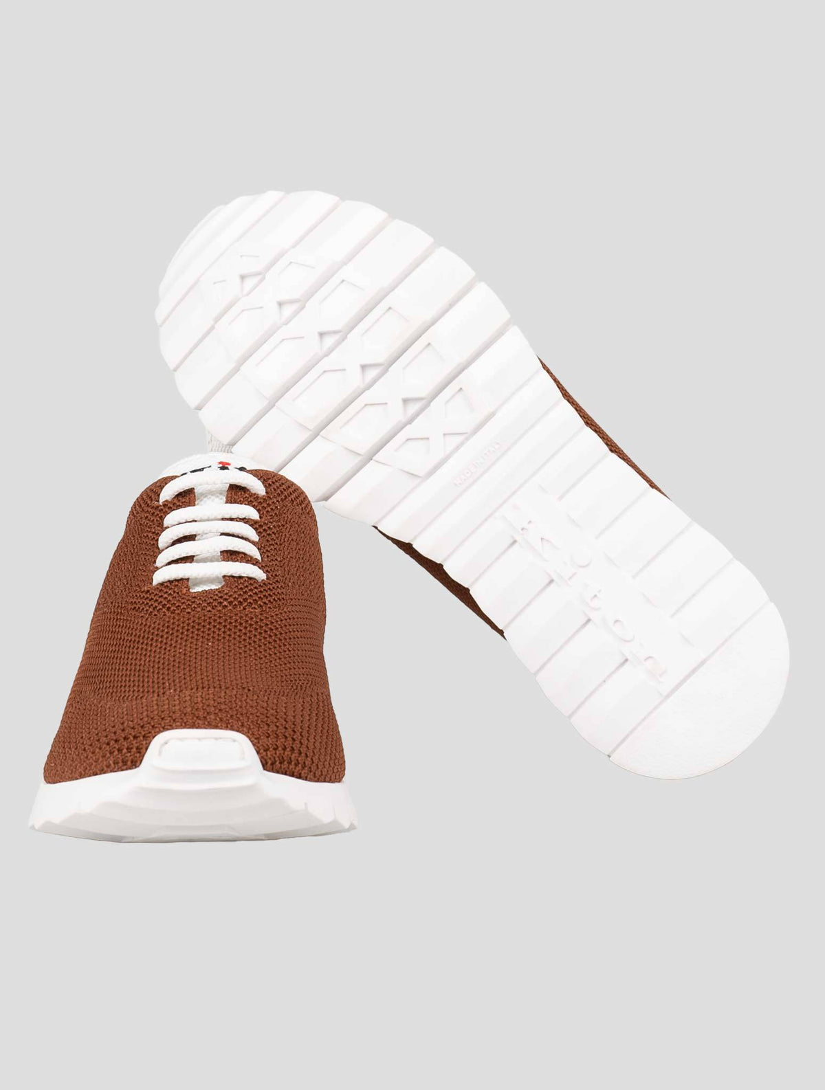 Kiton Brown Cotton Ea Sneakers