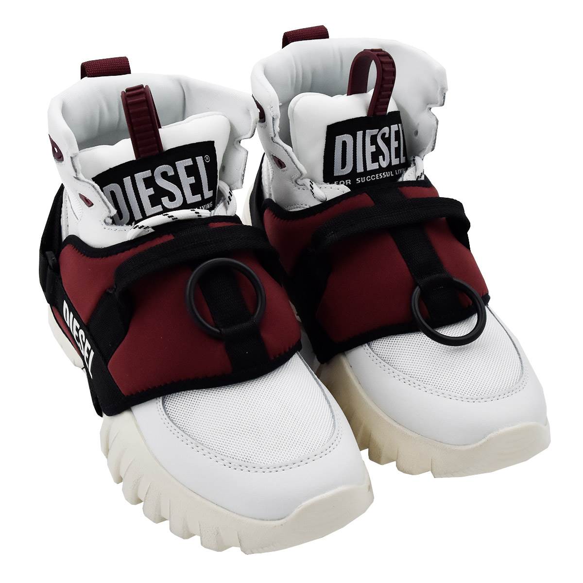 Diesel DIESEL White Leather Pl Boots S-SHARQUEZ MID White 000