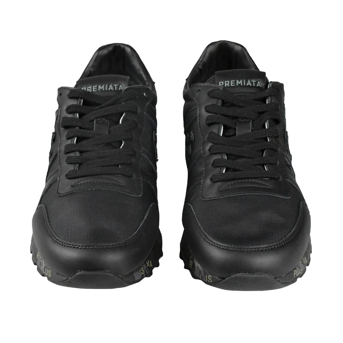 Premiata Premiata Black Leather Nylon Sneakers Black 001
