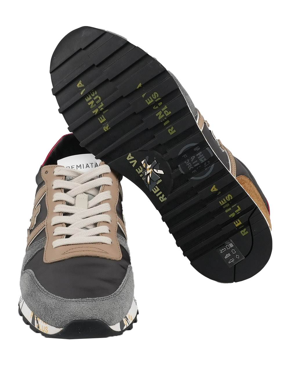 Premiata Multicolor Leather Suede Pa Sneakers