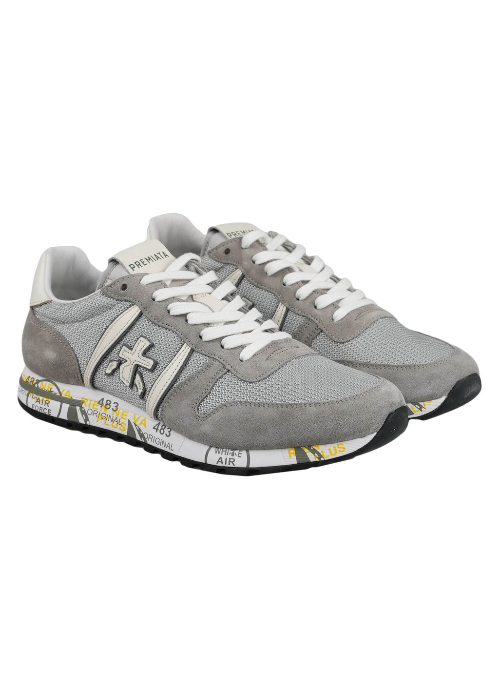 Premiata Premiata Gray Nylon Leather Suede Sneakers Gray 000