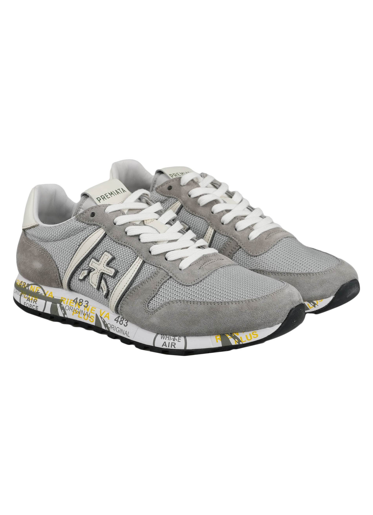 Premiata Premiata Gray Nylon Leather Suede Sneakers Gray 000