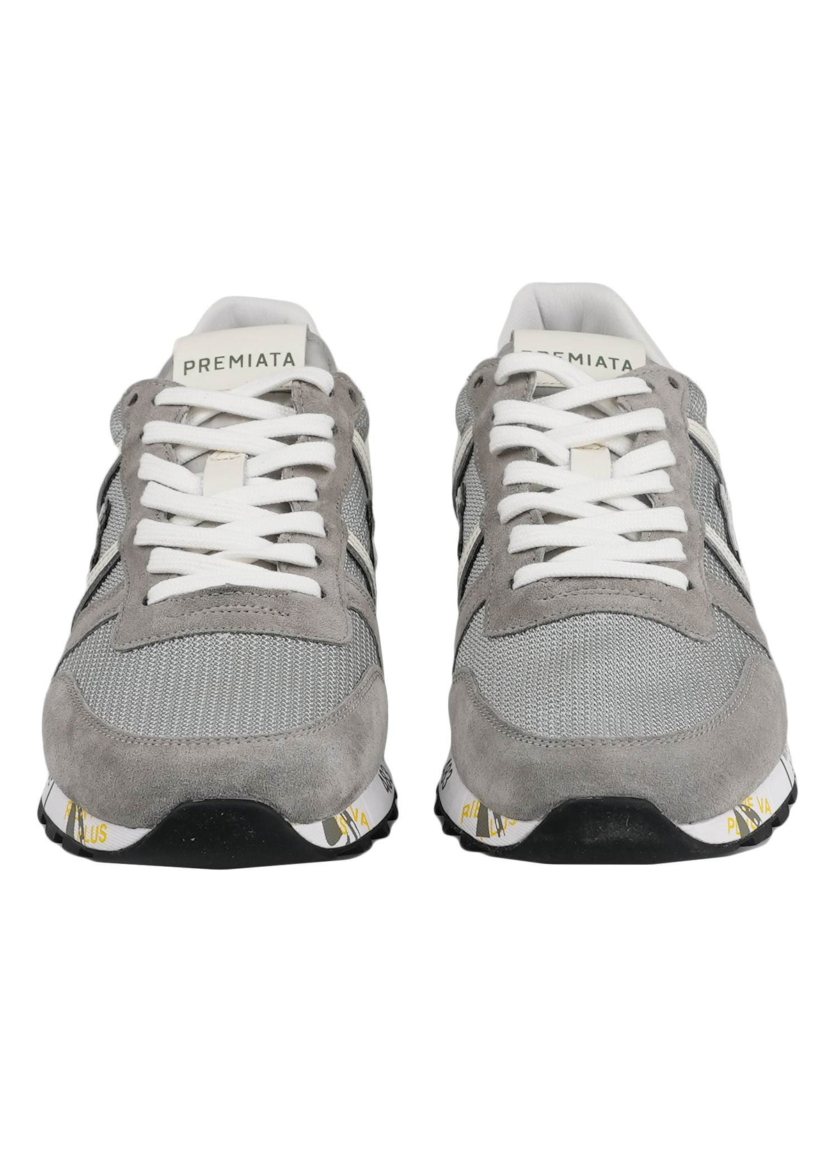 Premiata Premiata Gray Nylon Leather Suede Sneakers Gray 001