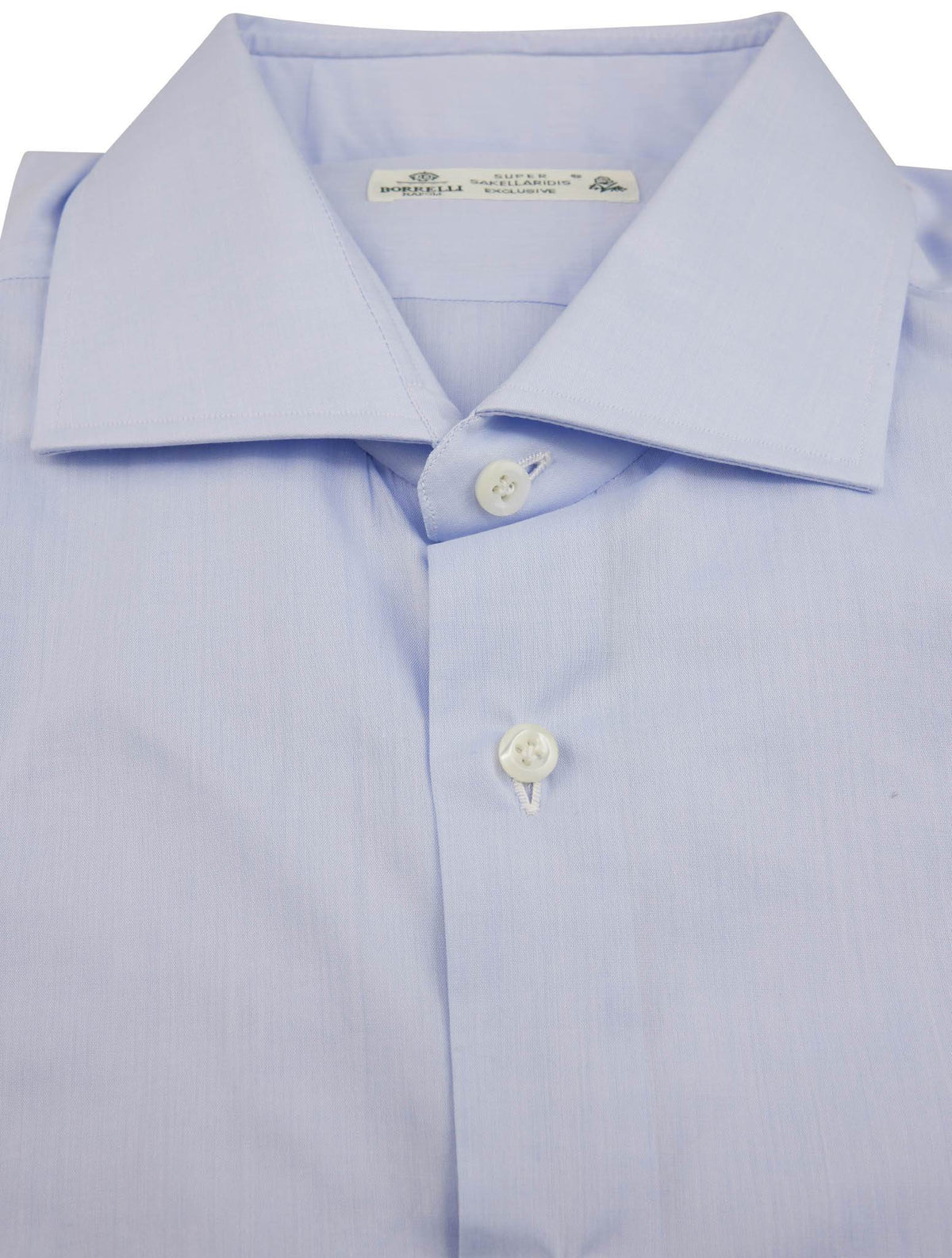 Luigi Borrelli Luigi Borrelli Light Blue Cotton Super Sakellaridis Exclusive Shirt Light Blue 001