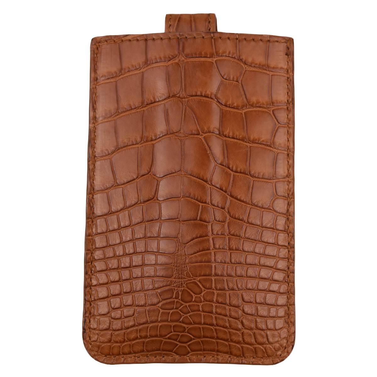 Zilli Zilli Light Brown Leather Crocodile iPhone Case Light Brown 001