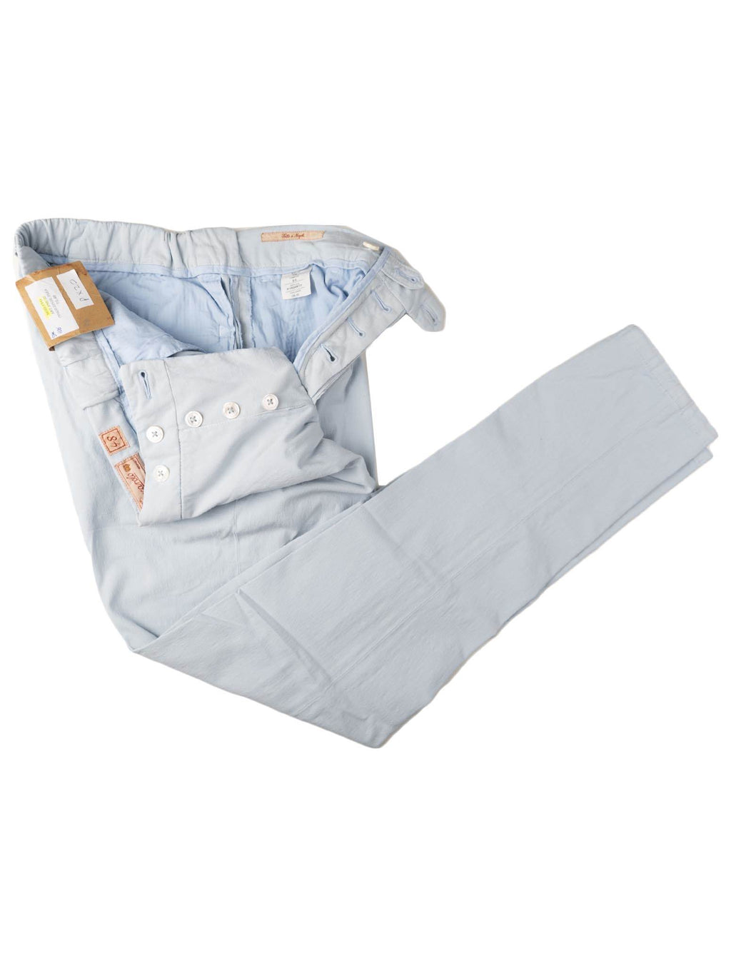 Marco Pescarolo Marco Pescarolo Light Blue Cotton Silk Ea Pants Light Blue 001