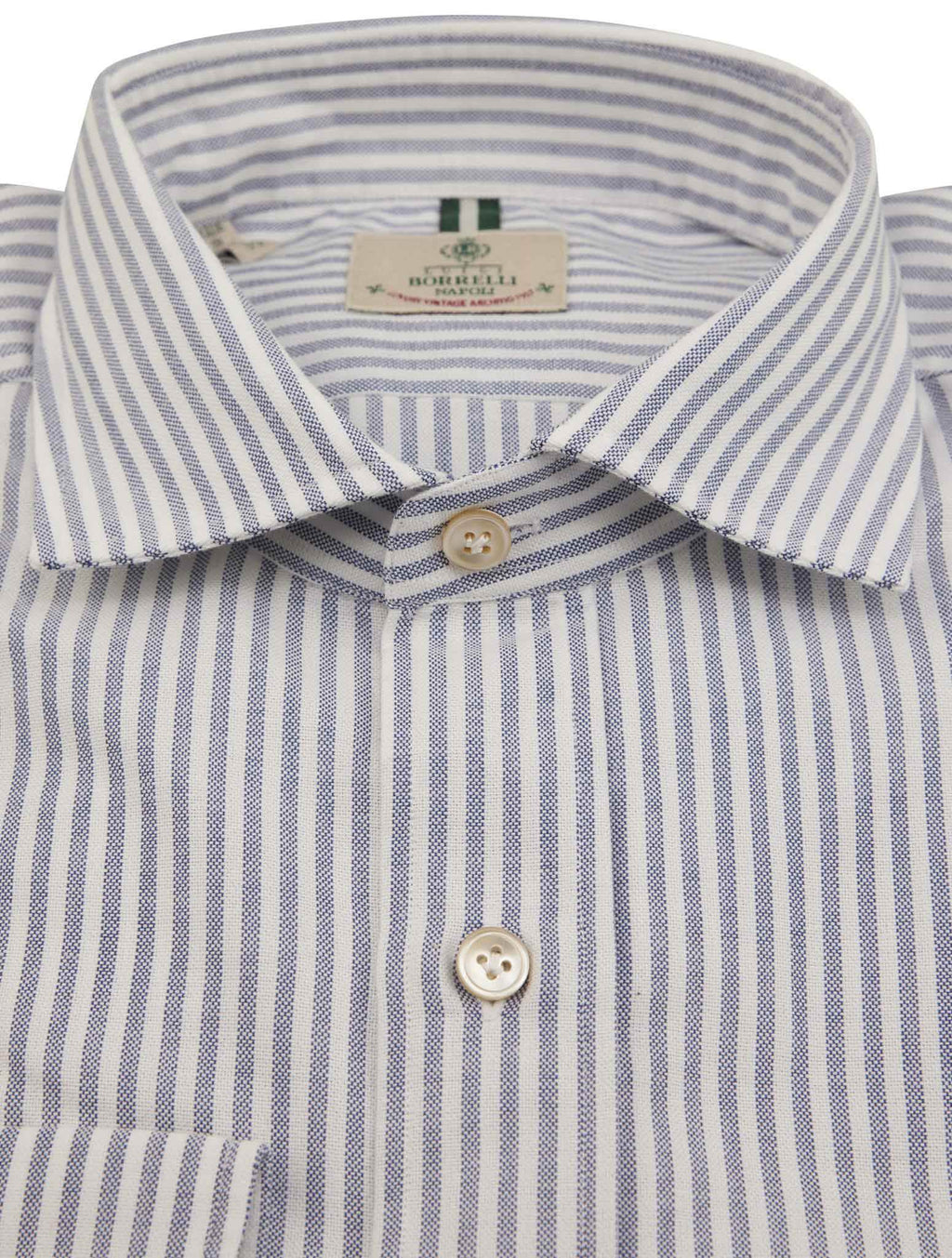 Luigi Borrelli Luigi Borrelli Blue White Cotton Shirt Blue / White 001