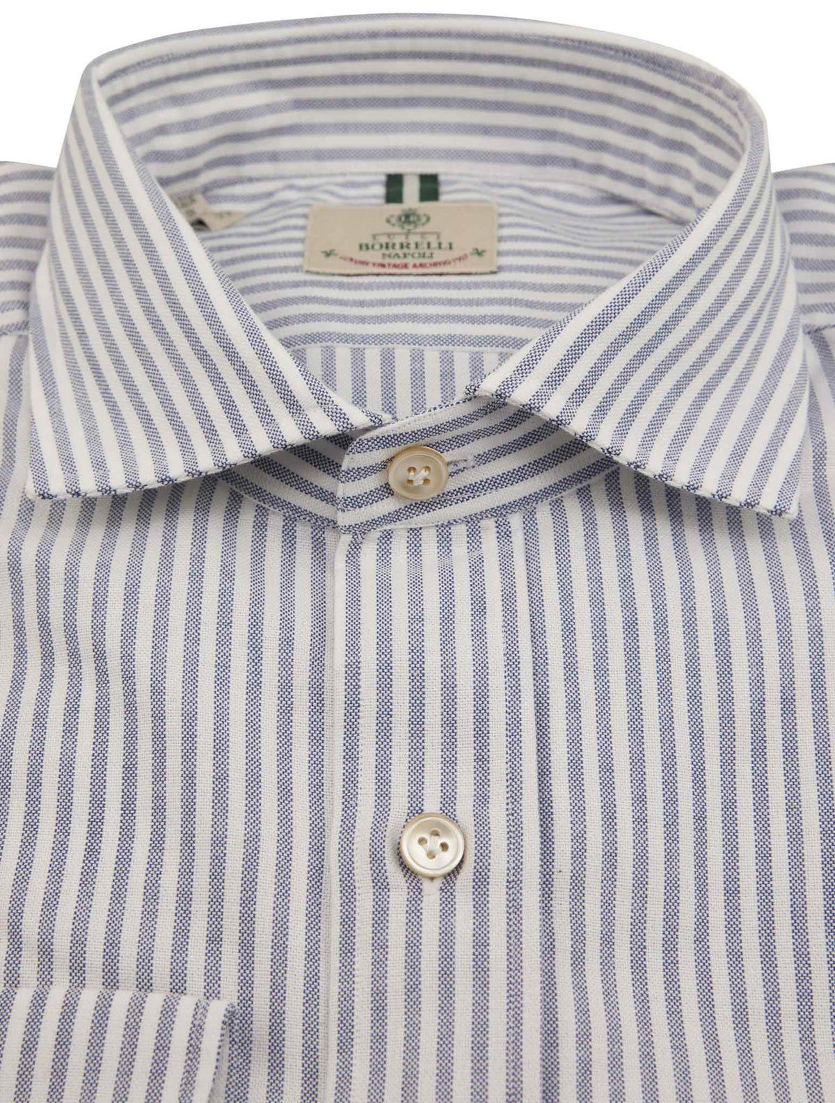 Luigi Borrelli Luigi Borrelli Blue White Cotton Shirt Blue / White 001