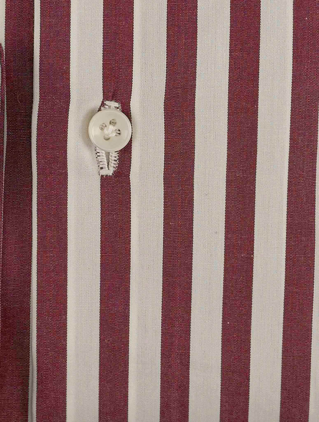 Luigi Borrelli Burgundy White Cotton Shirt