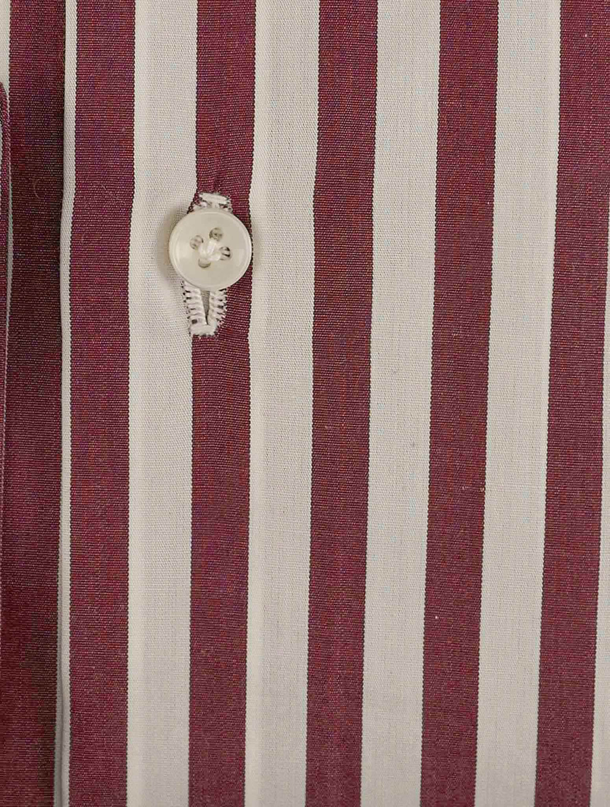 Luigi Borrelli Burgundy White Cotton Shirt