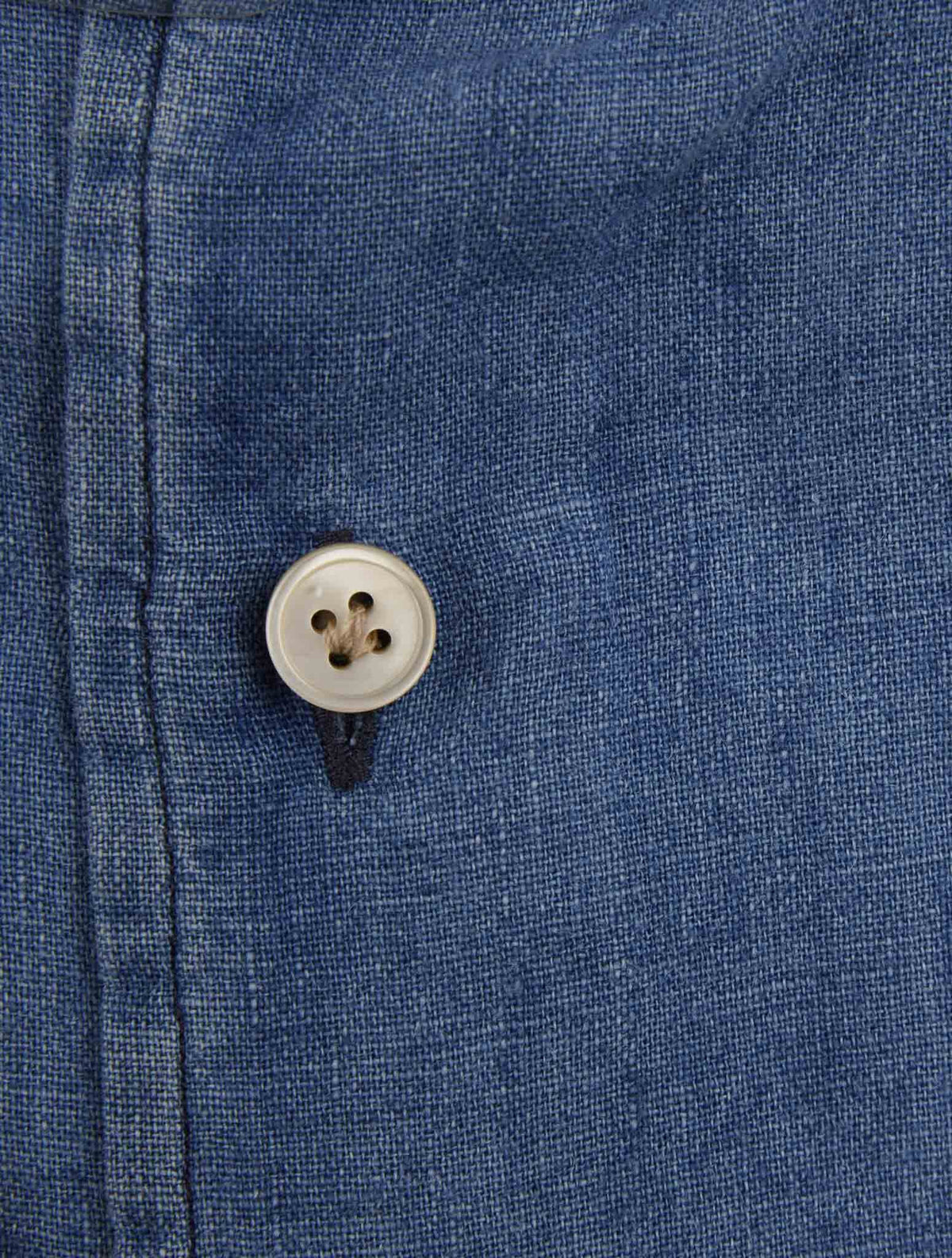 Luigi Borrelli Blue Cotton Linen Shirt