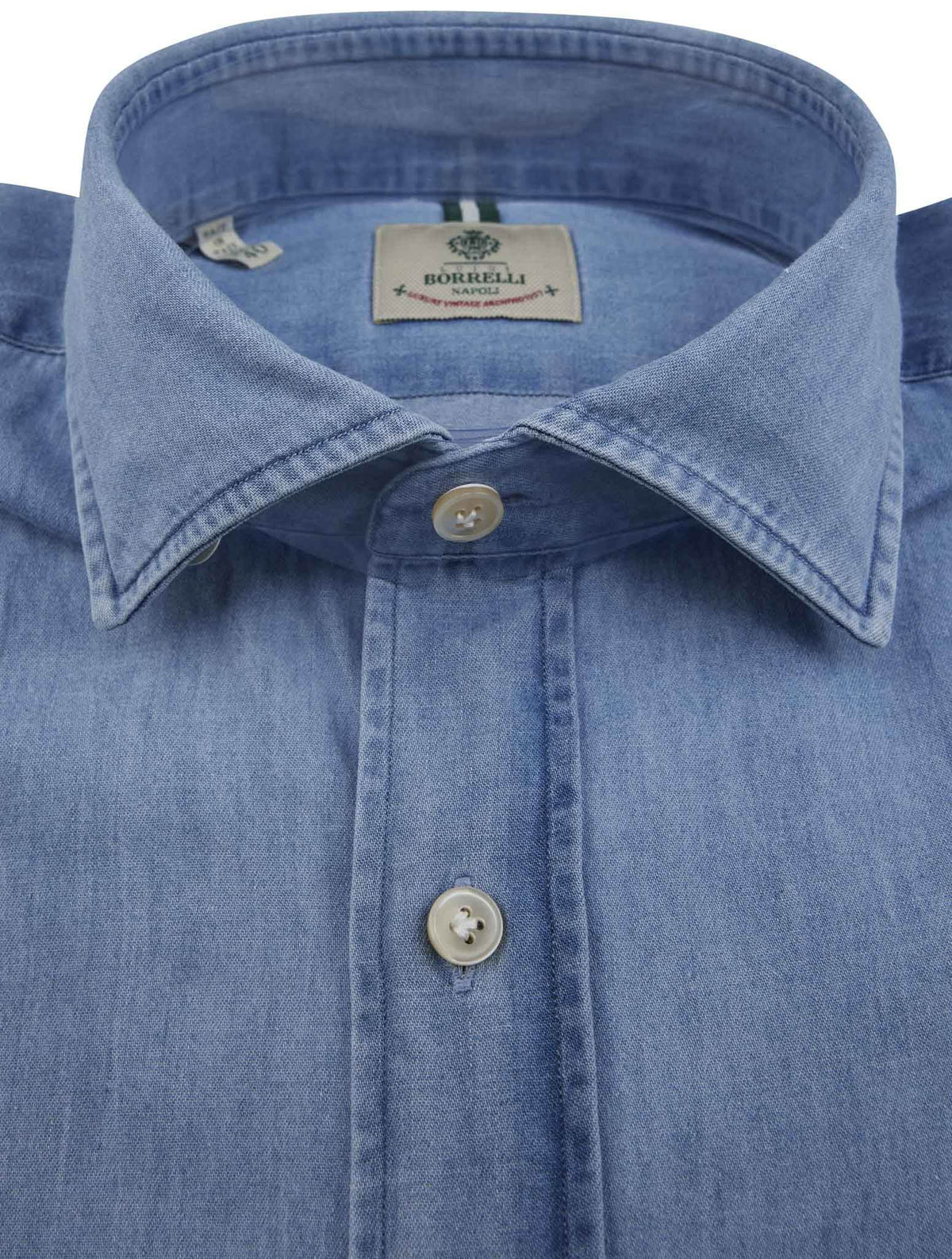 Luigi Borrelli Luigi Borrelli Blue Cotton Linen Shirt Blue 001