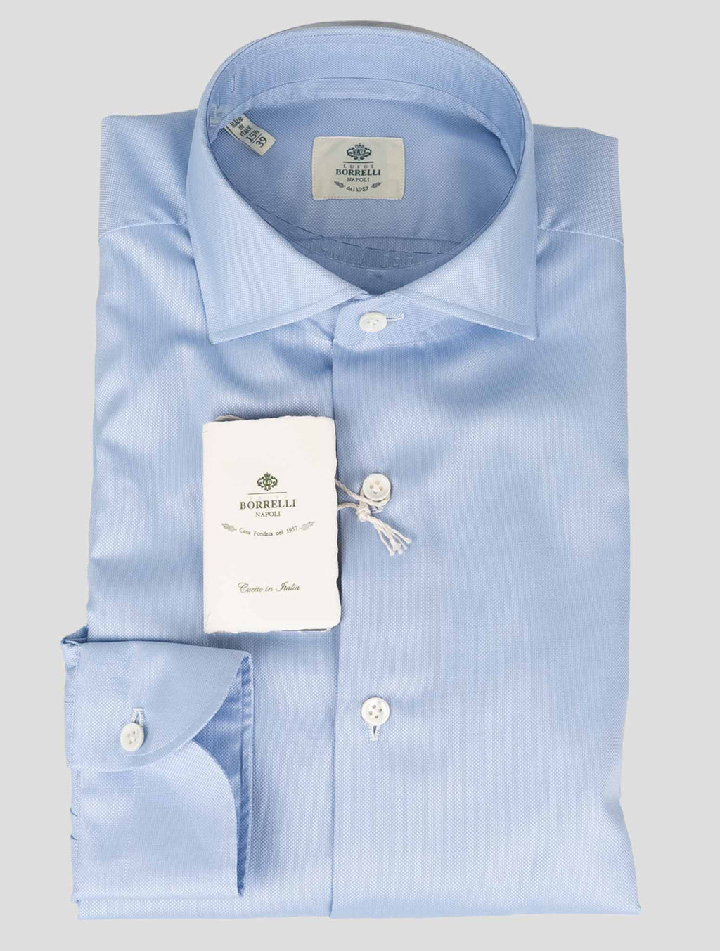 Luigi Borrelli Luigi Borrelli Light Blue Cotton Shirt Light Blue 000