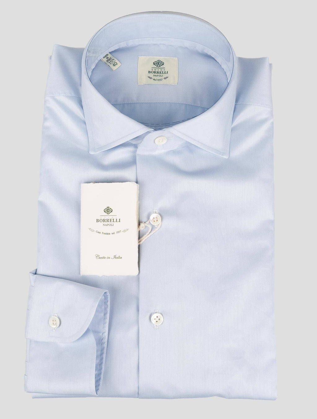Luigi Borrelli Luigi Borrelli Light Blue Cotton Ea Shirt Light Blue 000