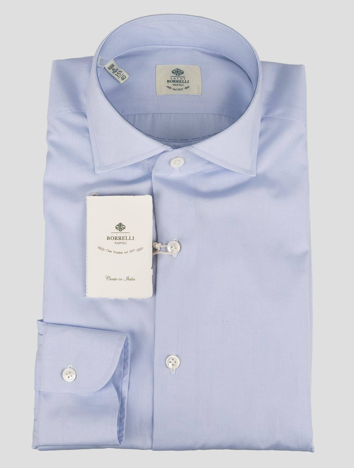 Luigi Borrelli Luigi Borrelli Light Blue Cotton Shirt Light Blue 000