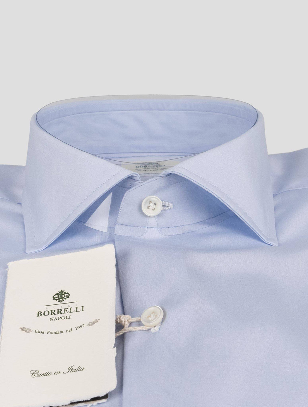 Luigi Borrelli Luigi Borrelli Light Blue Cotton Shirt Light Blue 001