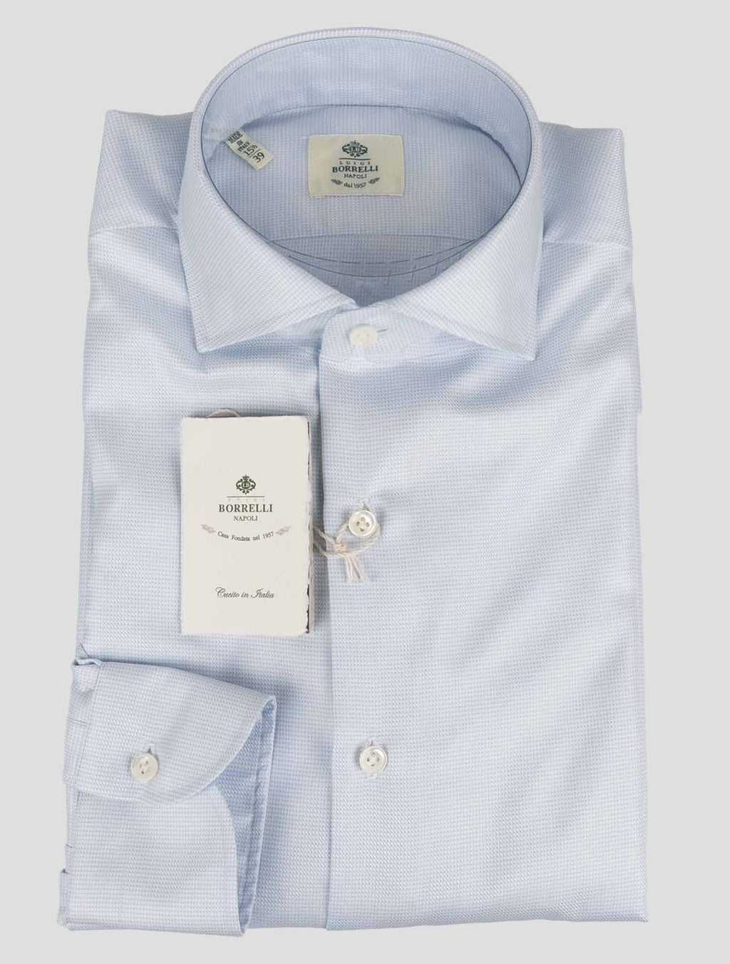 Luigi Borrelli Light Blue Cotton Shirt